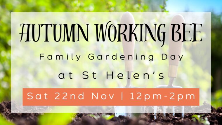 Autumn Working Bee and Family Gardening Day in the Growing Space at St. Helen's, North Kensington. Saturday 22nd November at 12 pm to 2 pm